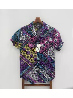 Camasa barbati PREMIUM , maneca scusta, cu imprimeu 11893
